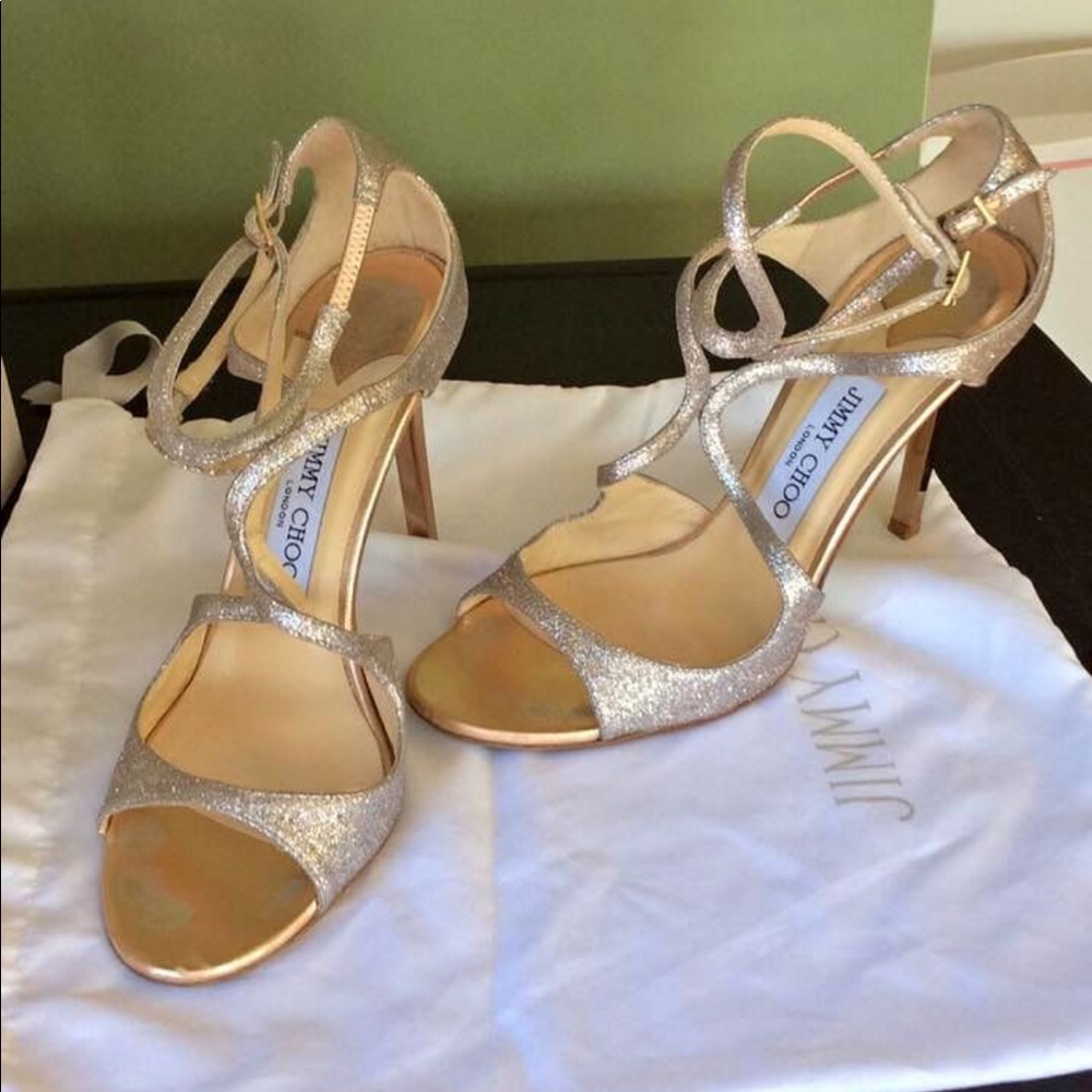 Gold shimmer Jimmy choo 4” heels